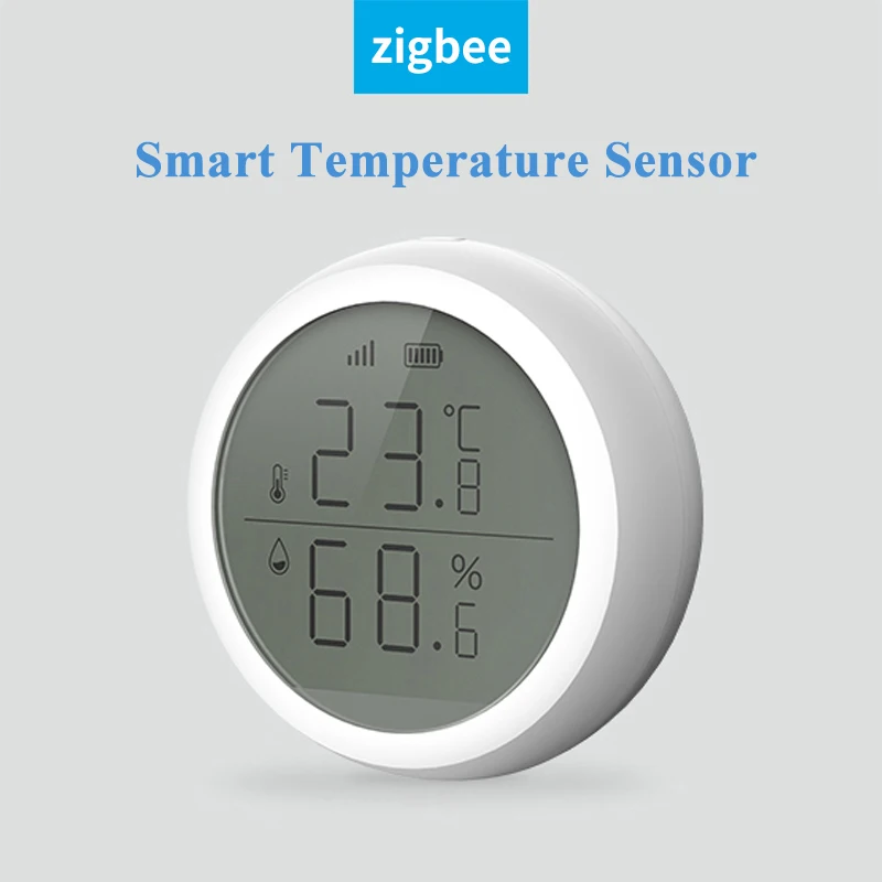 

Датчик температуры и влажности ZigBee, сенсорный ЖК-экран для умного дома, работает с приложением Tuya Gateway