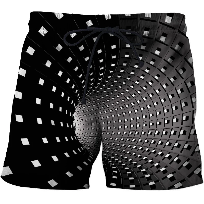 Мужские пляжные шорты с 3D принтом черные белые Vortex летние мужские новинка 2019