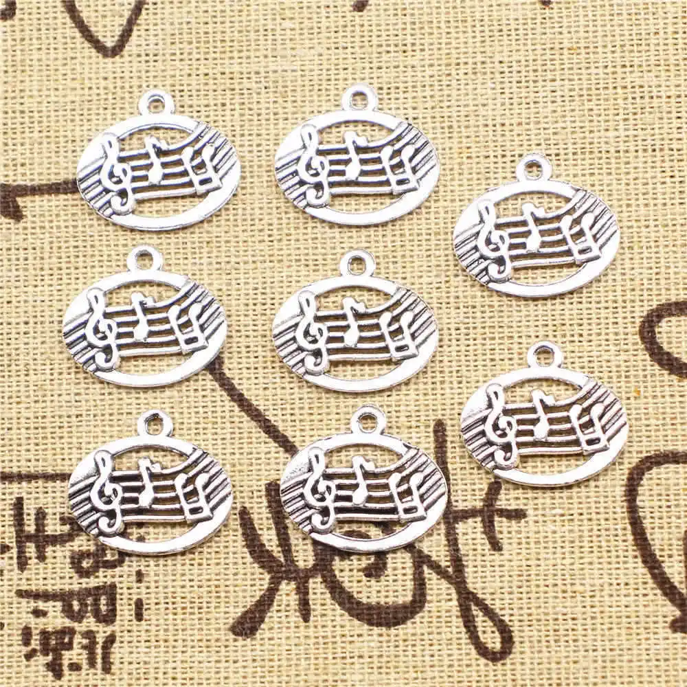 

Diy Charm 20x17mm Note Charms Antique Silver Color 10pcs