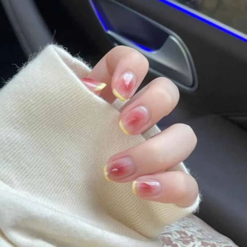 

Искусственные ногти, искусственные ногти, наклейки с полным покрытием искусственных коротких пальцев