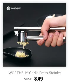 WORTHBUY измельчитель для имбиря и чеснока из нержавеющей стали, пресс для чеснока, измельчитель, измельчитель для имбиря, кухонные принадлежности, инструменты для овощей