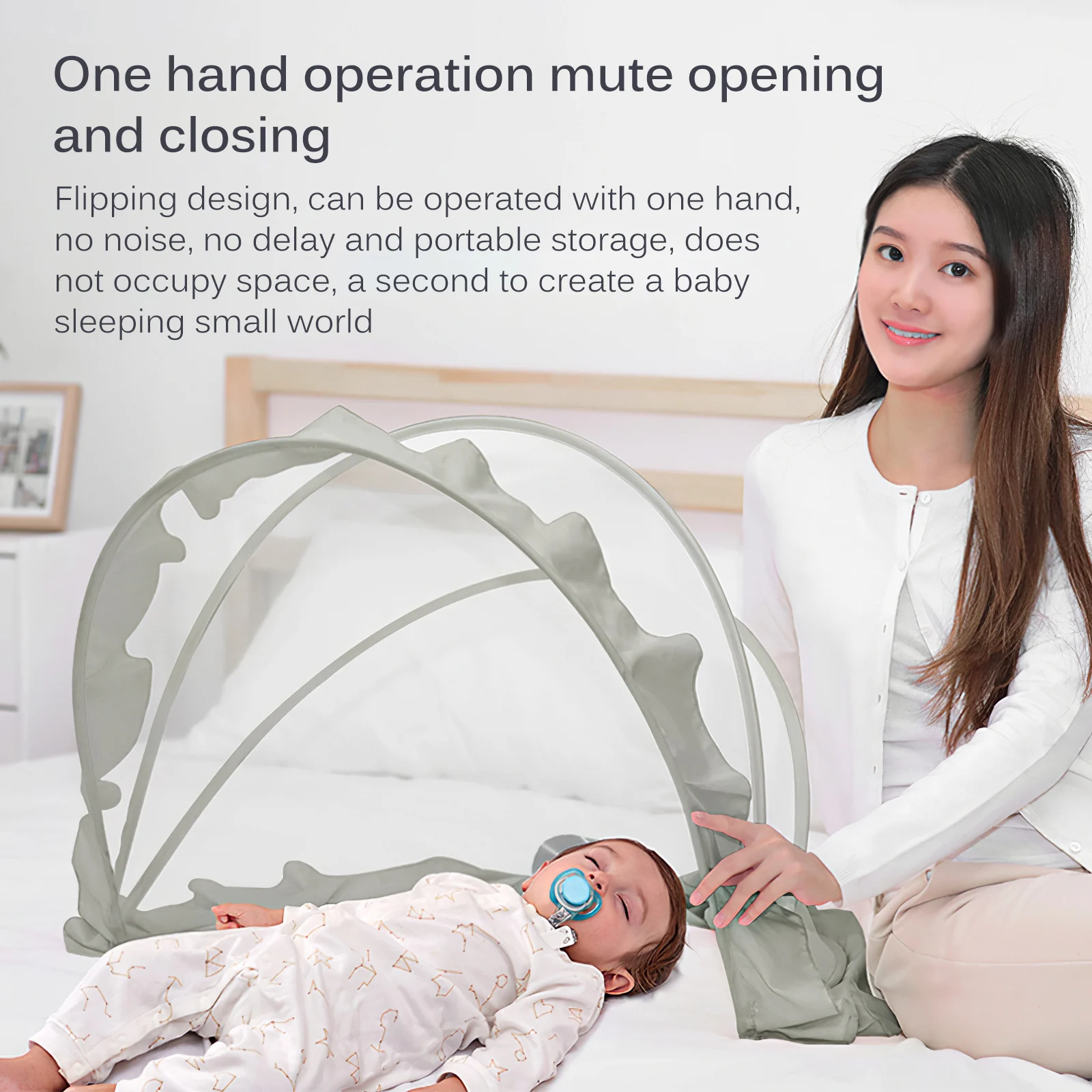 

Portable Baby Crib Mosquito Net Folding Cradle Tent Bed Infant Folding Shading Mosquito Netting for 0-3 Years Old Children