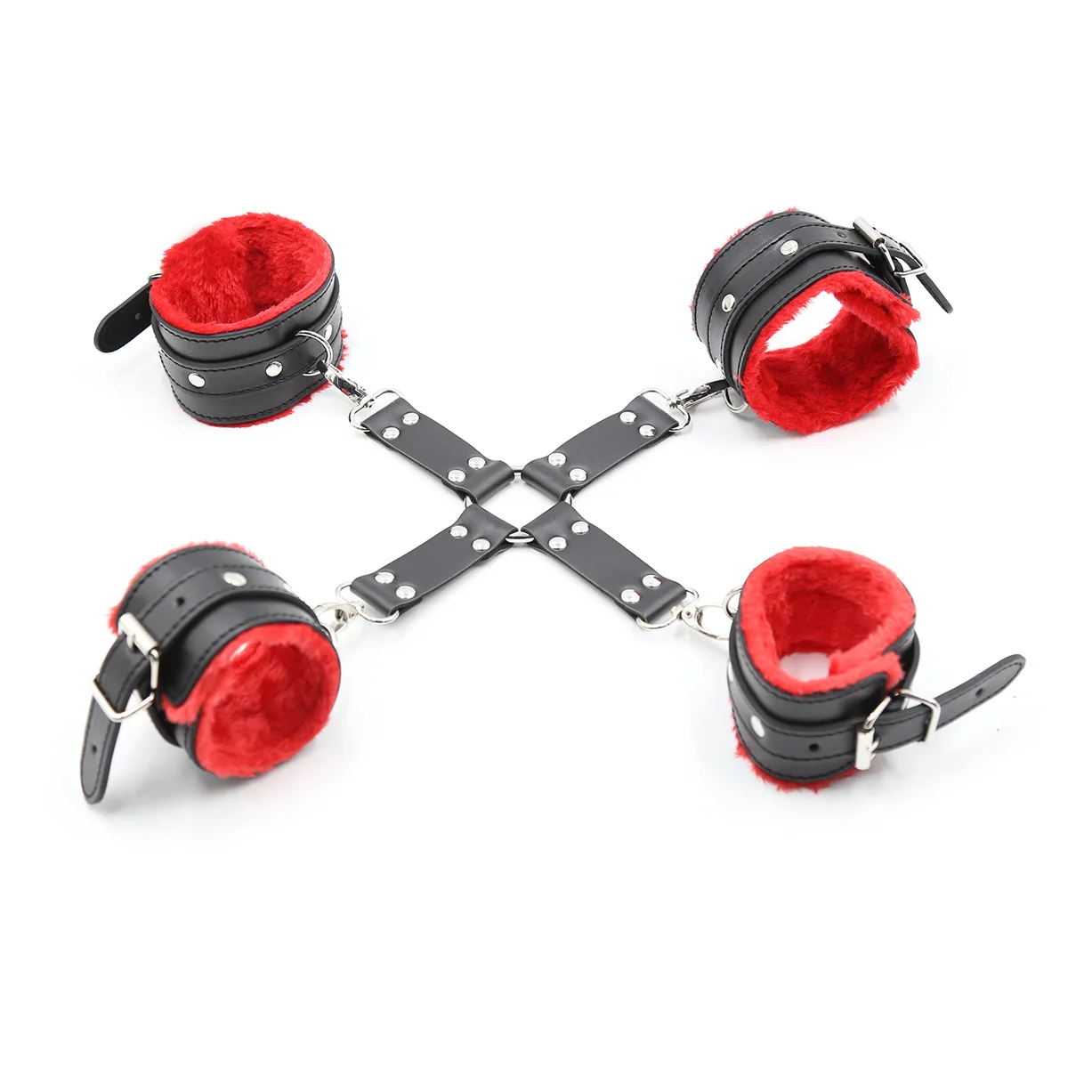 БДСМ Связывание веревка плюшевые наручники лодыжки манжеты удерживающие крест