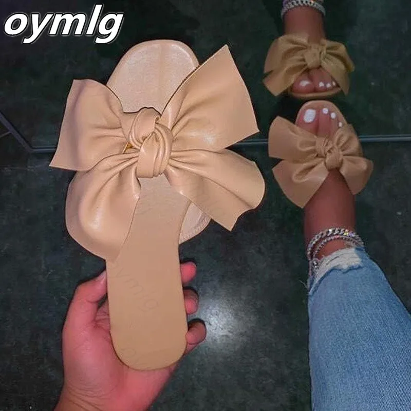 

Women Summer Slippers Butterfly Knot Ladies Flats Flip Flops Open Toe Female Beach Shoes Non-slip Woman Waterproof Sandals