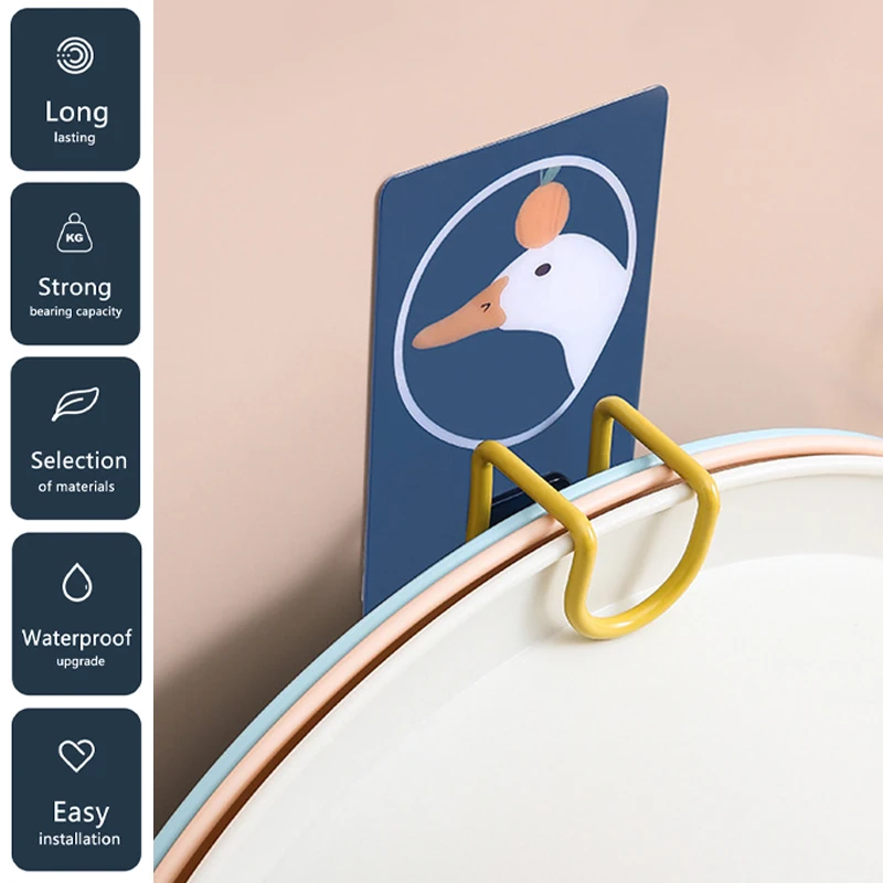 

Fashion Cartoons Bathroom Storage Rack Washbasin Rack Kitchen Saving Space Wall-Mounted Basin Hooks Washbasin Rack Storage Racks
