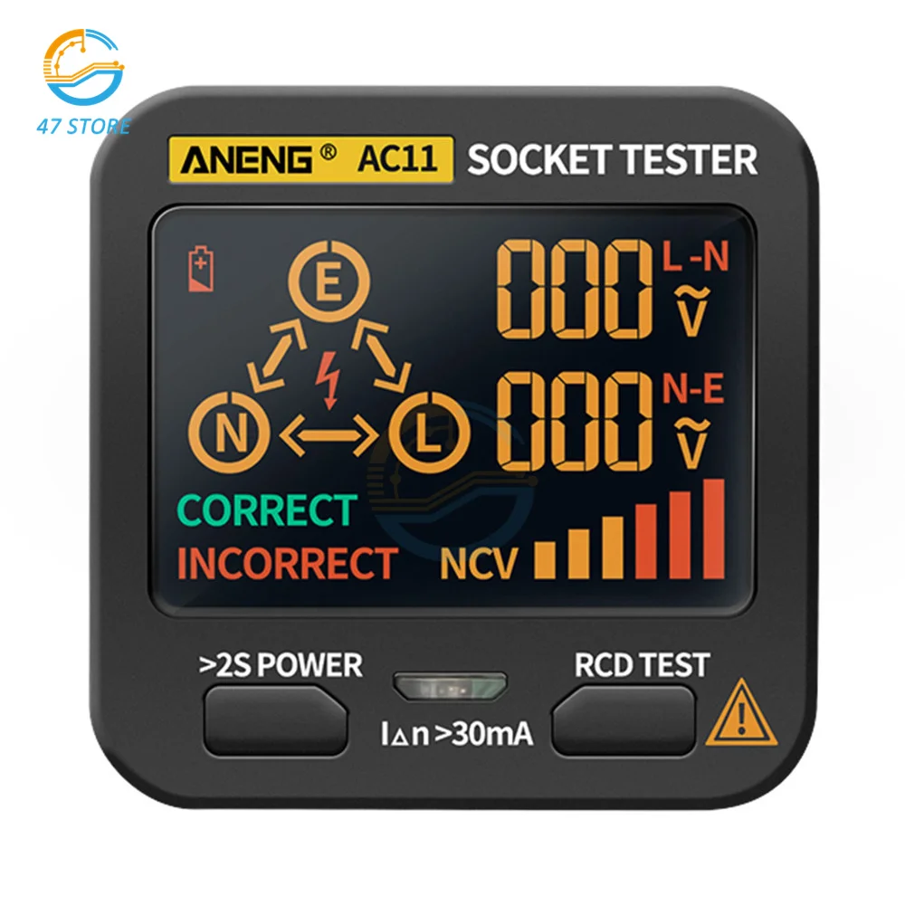 

Multifunctional Digital Display Socket Test Circuit Phase Test Plug British Standard