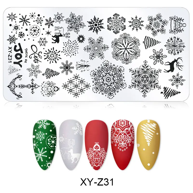 

1pc Nail Printing Christmas Stencil Pattern Stamping Plates Floral Design Template Nail Art Stamp Stencil Stainless Steel Tool