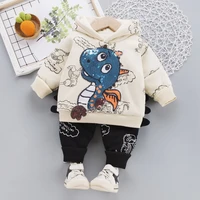 1 5 years winter baby boys clothing sets 2021 new boys dinosaur warm hooded coats pants suit 2pcs kids tracksuit clothes set