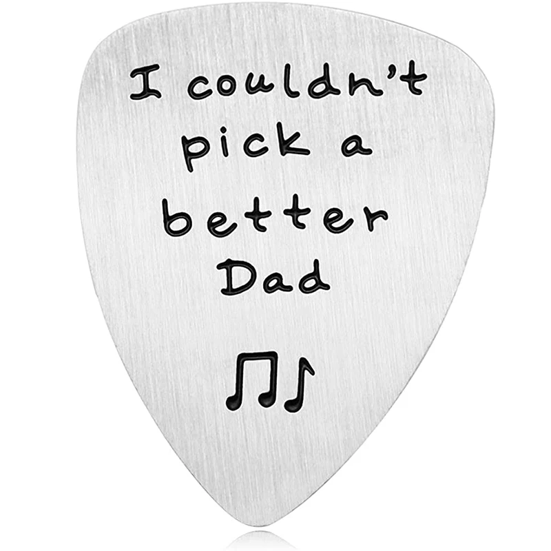 

Dad Gifts for Father's Day Christmas Birthday Stainless Steel Guitar Pick with Message Gifts From Daughter Son
