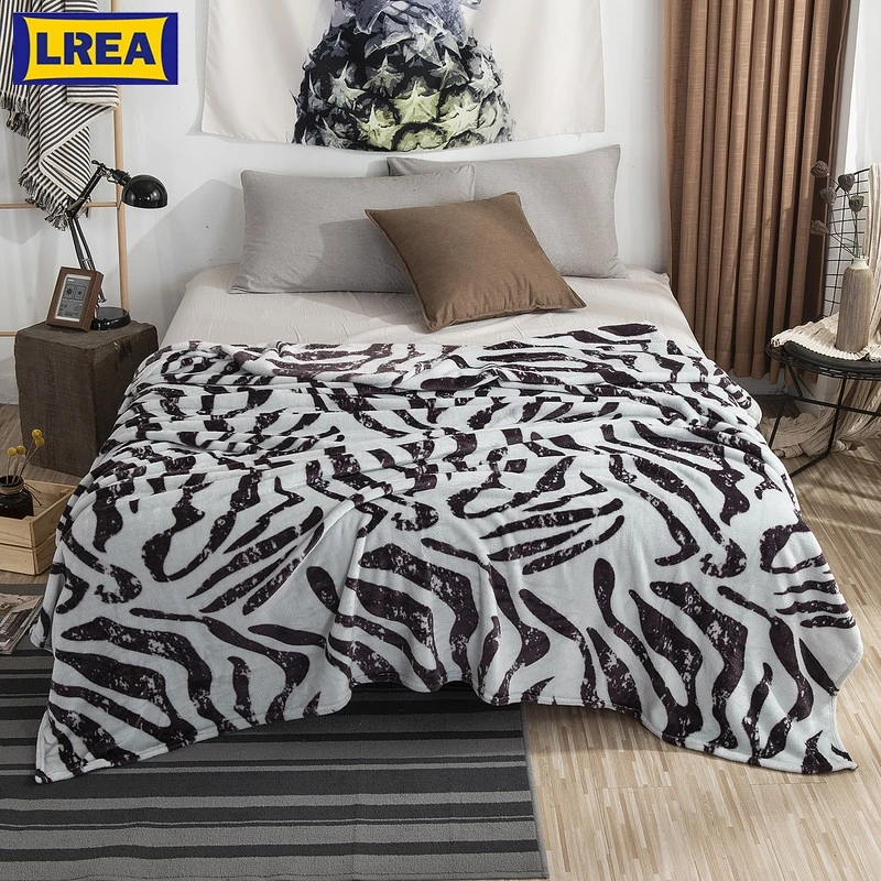 LREA 200x230 см супер удобная мягкая норка одеяло Зебра цветочное одеяло брошены на диван/кровать/путешествия дышащий