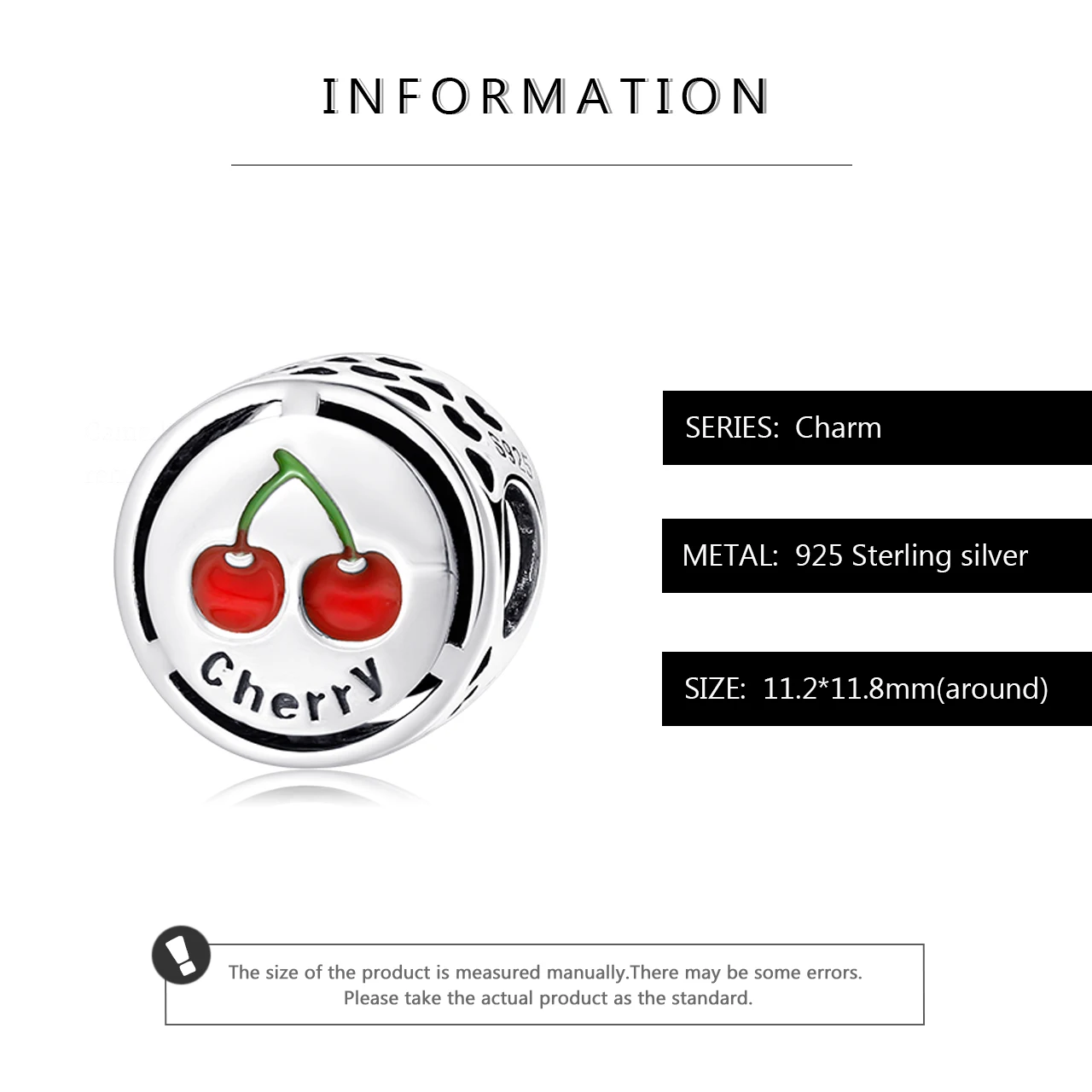 Fit woman Bracelets Silver 925 Original My favorite cherry Fruit beads With Red enamel Charms Authentic Jewelry for Women girl |