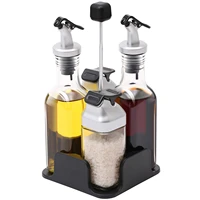 5 piece solid liquid combination set oil vinegar salt and pepper dispenser set seasoning ingredient glass bottle dispenser set