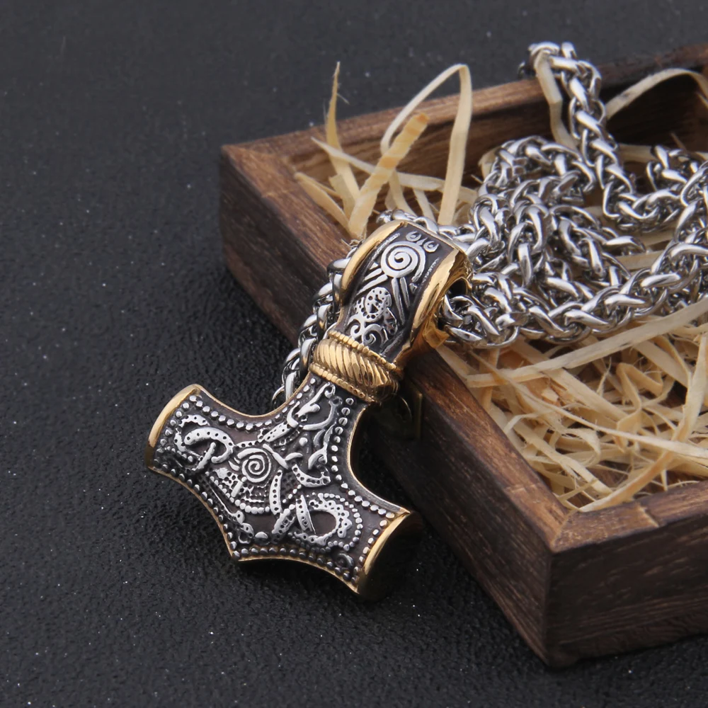 Never Fade thor's Молот Мьёльнир кулон ожерелье viking скандинавский норвежский колье с