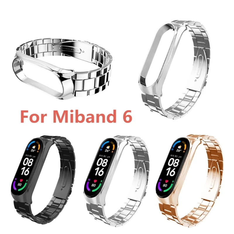 

Strap for Mi Band 6, Metal Watch Band Bracelet Strap Stainless Steel Replacement WristBand Repair for Xiao-mi Mi 6
