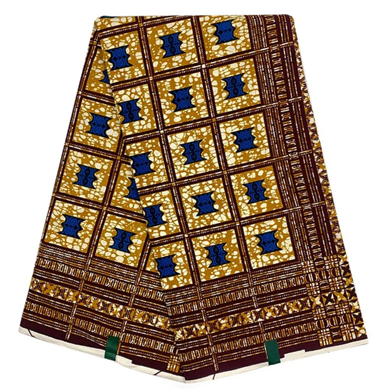 

Guaranteed veritable African real wax prints fabric Ghana style ankara wax printed 100% cotton Soft design wax fabric 990