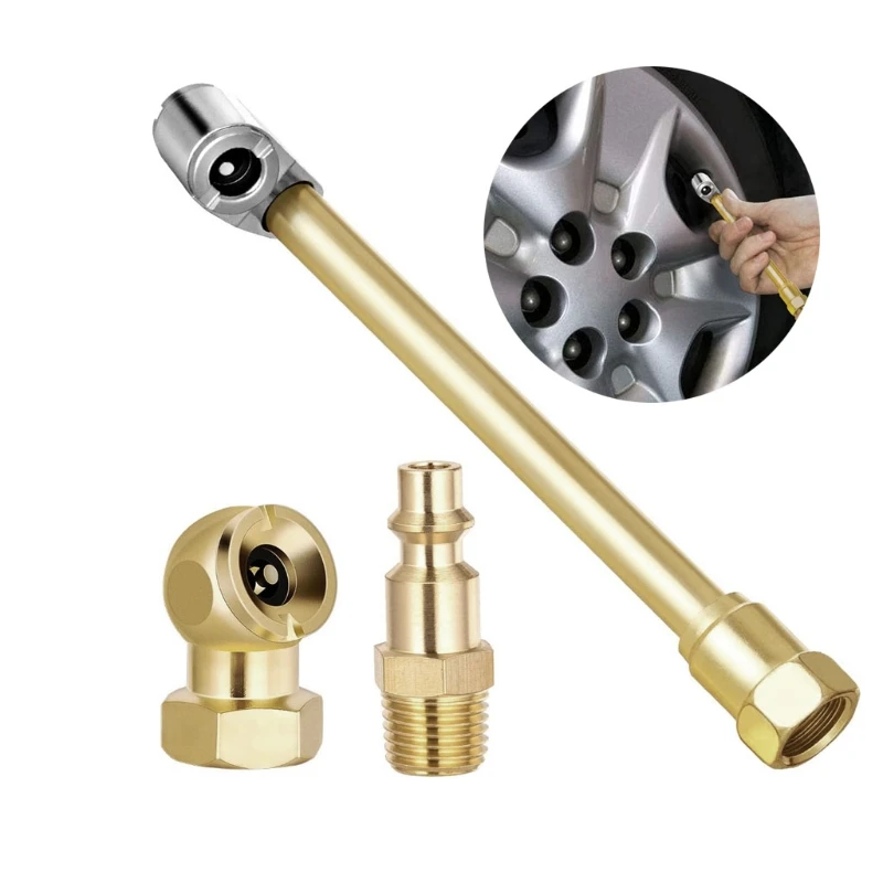 

Heavy Duty Brass Air Chuck Set Tire Air Fill Kit for Tire Inflator Gauge Air Compressor Auto Repair