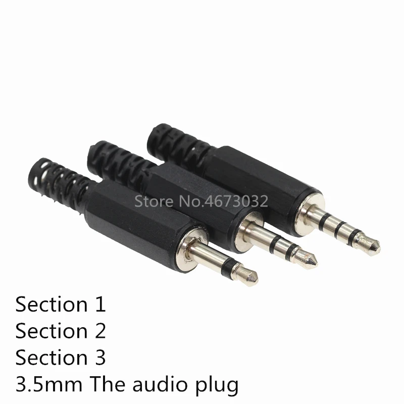 

100pcs 3.5mm Audio Male Plug 3.5 Jack 2,3,4 Sections Balance Plug FOR Microphone Headphone Connector Audio Plug Earphone Socket