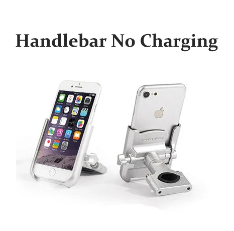 Handlebar No Charger Vmonv алюминиевый мотоциклетный зарядный Руль держатель мобильного телефона для iPhone X универсальное зеркало заднего вида USB зарядное устройство подставка крепление - Цвет: Handlebar No Charger