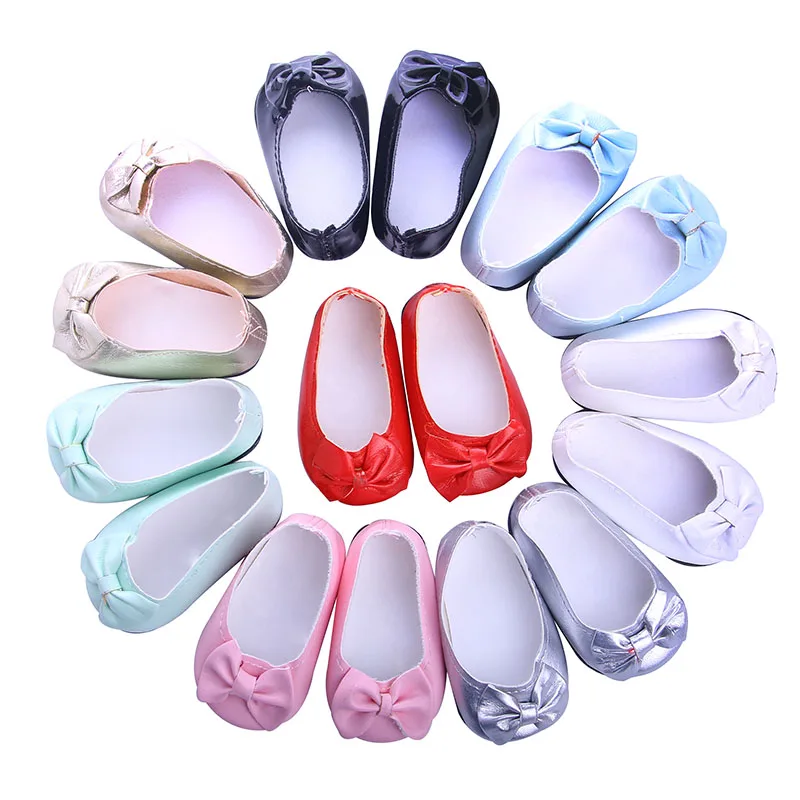 Повседневная обувь на плоской подошве с бантом подходит для 18-дюймовых