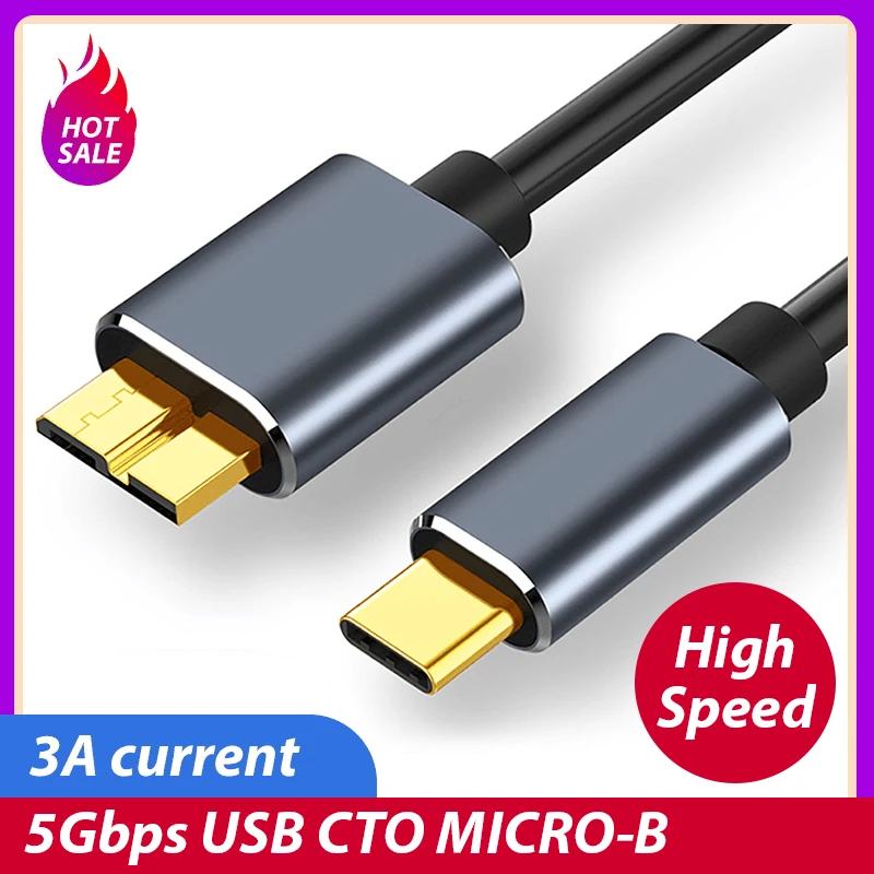 Type C To Micro B 3.0 Connector USB Cable 5Gbps 5A Quick Charging For MacBook Laptop Hard Drive Disk Smartphone MicroB Wire Cord |