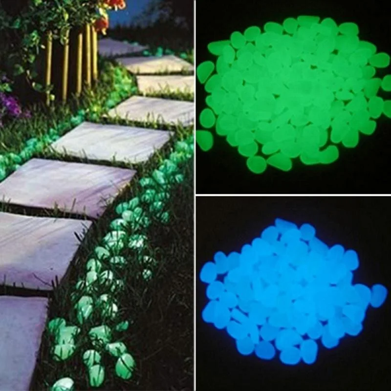 

50/100pc Glow In The Dark Garden Pebbles Glow Stones Rocks for Walkways Garden Path Patio Lawn Garden Yard Decor Luminous Stones