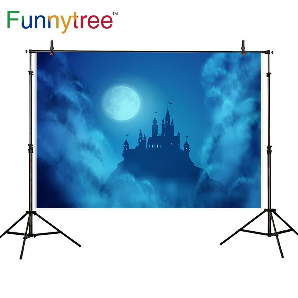

Funnytree photobooth backdrops castle night terror moon Halloween children background party photography photo studio photophone