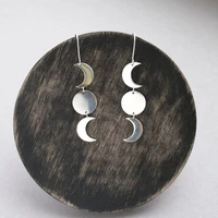 moon phase earrings triple moon goddess earrings witch earrings sterling silver boho earrings moon child gift