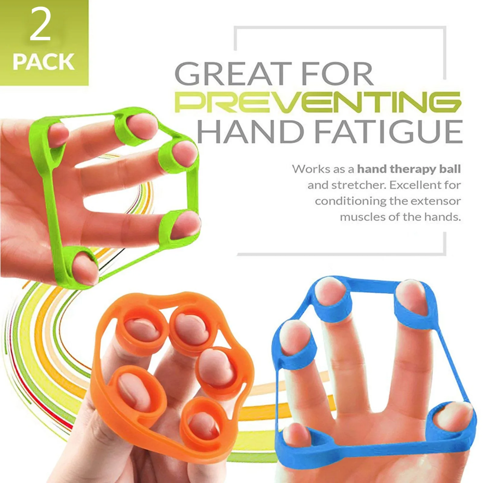 

Fidget Silica Gel Finger Puller Antistress Hand Ring Adult Finger Strength Training Band Toys for Children Squish Toy Gifts #40