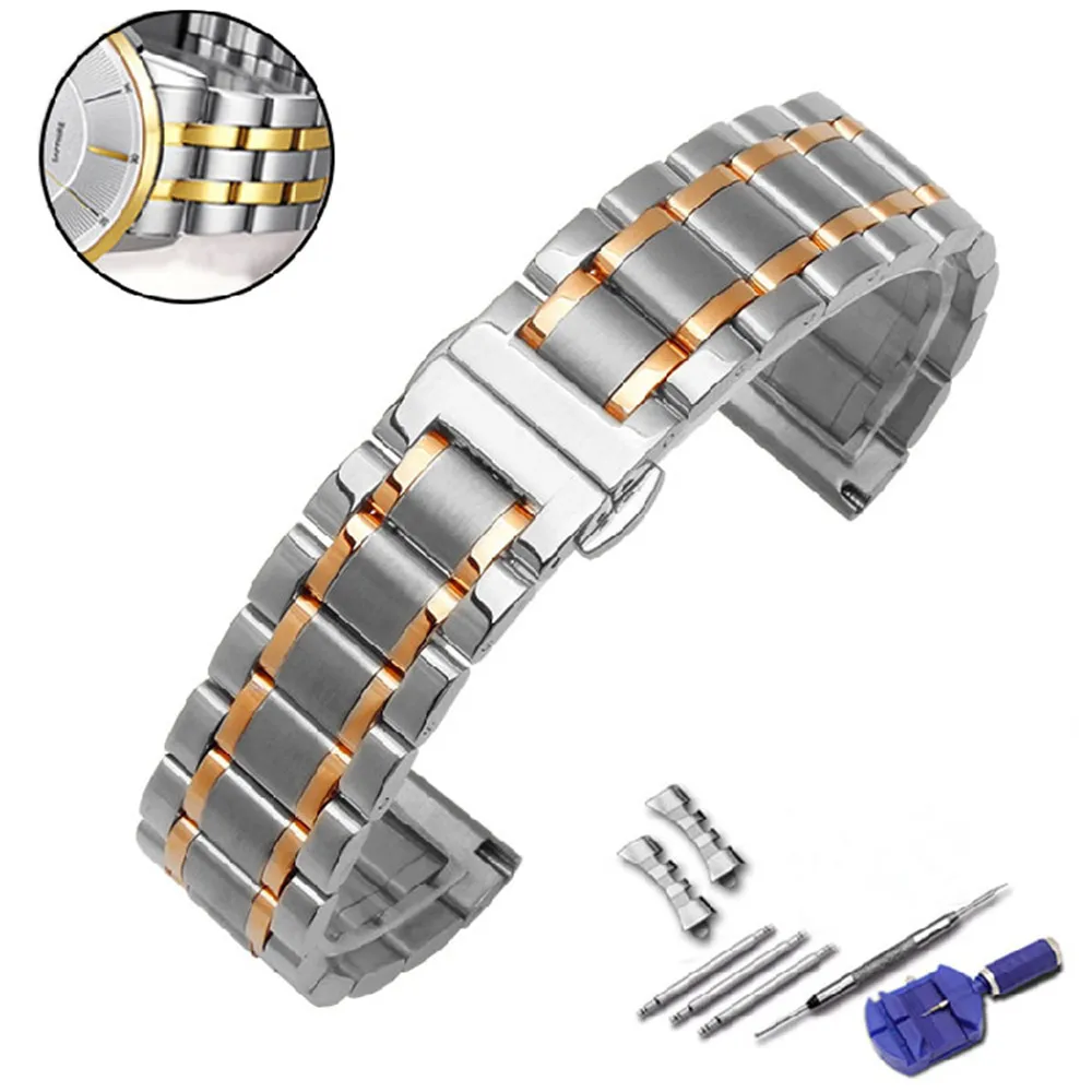 Ремешок из нержавеющей стали для часов металлический звеньевой браслет наручных