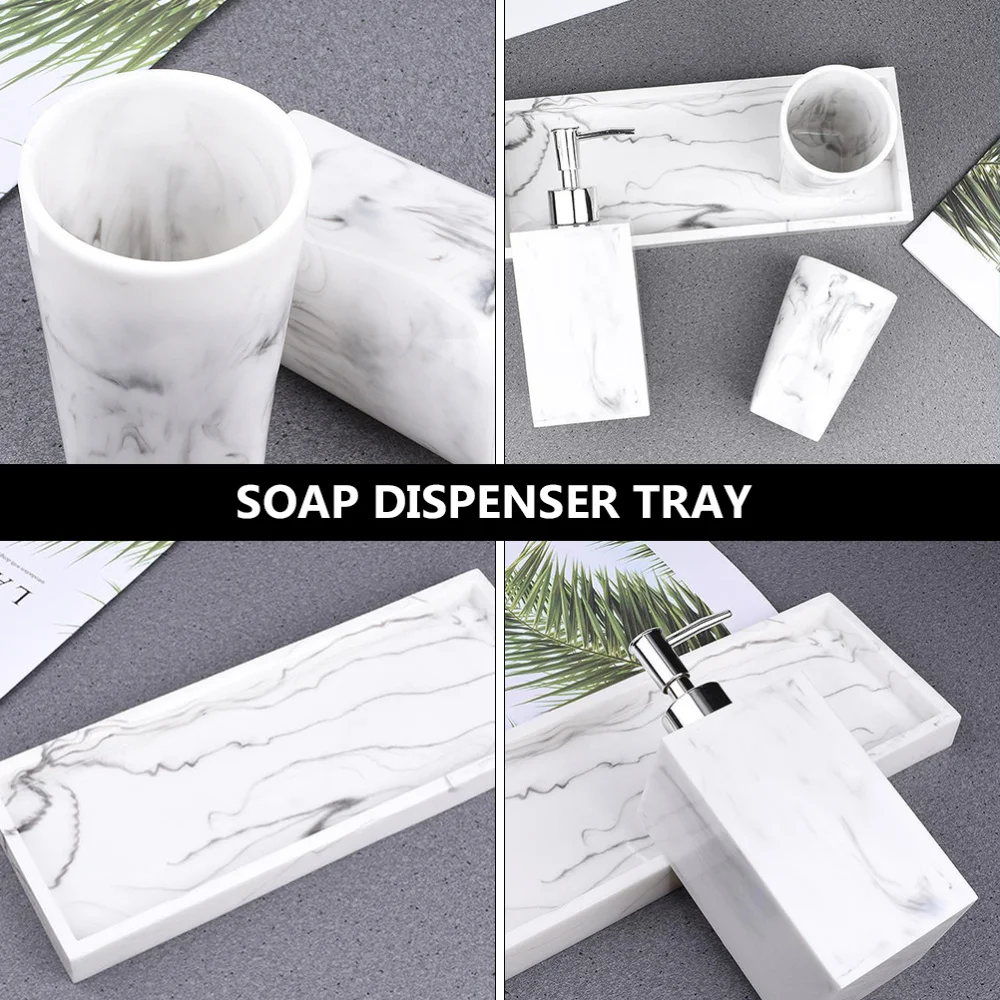 

1 Set Home Bathroom Kitchen Soap Dispenser Bottle Organizer Tray with Cups