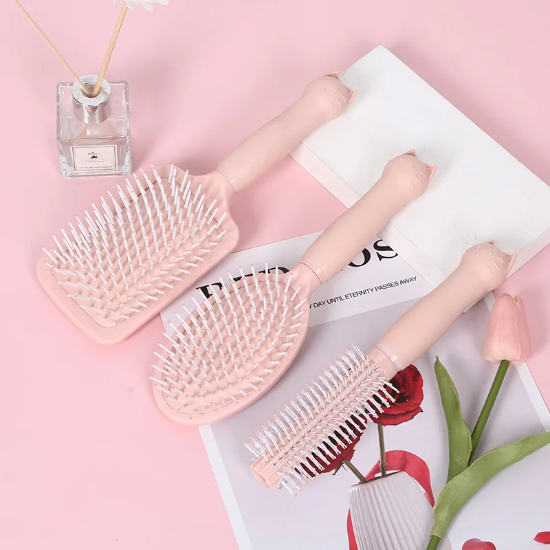 

New Upgrated Handle Massage Comb Fluffy Curling Hair Comb Styling Air Cushion Relieve Fatigue Cartoon Hairdressing Beauty Comb
