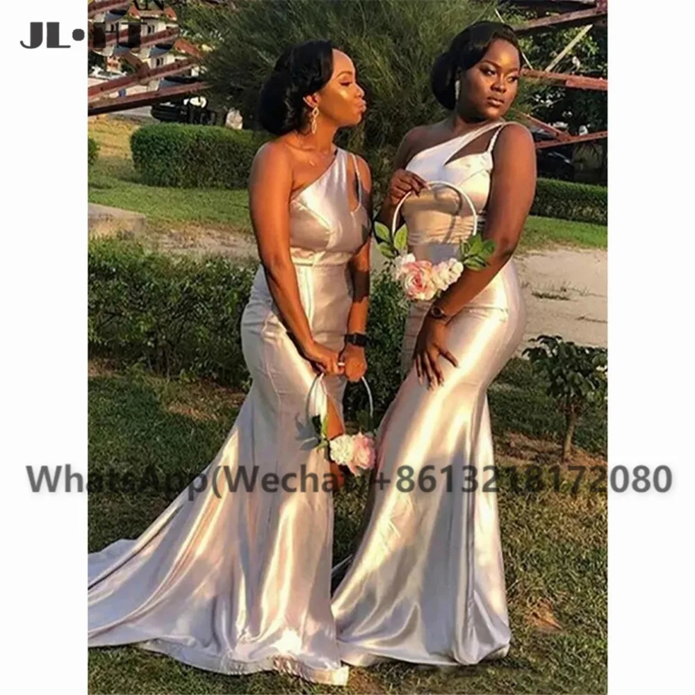 Серебряное платье на одно плечо для свадебной вечеринки африканского блестящего