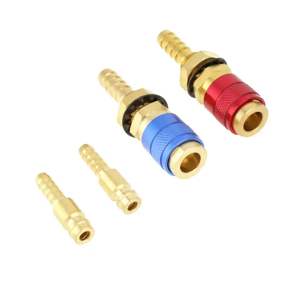 2PC Brass 8mm Gas&ampWater Cooled Quick Connector for MIG TIG Welder Torch Red/Blue | Инструменты