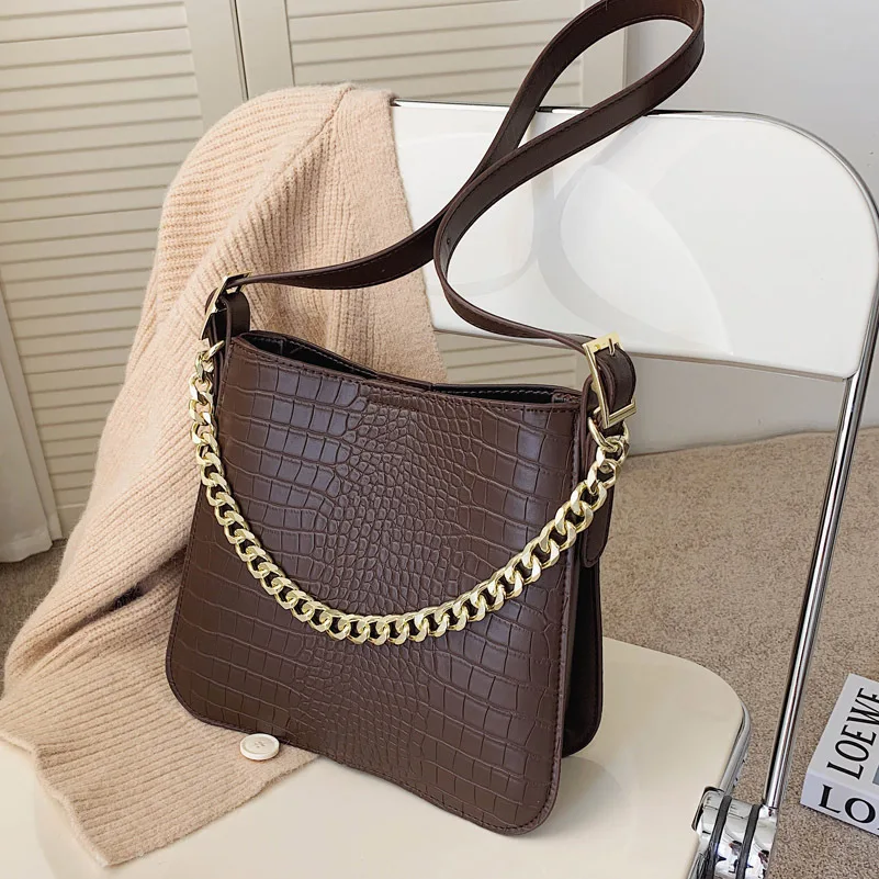 

Alligator print women Shoulder bags 2020 Winter Trending Brand ladies Handbags Luxury Totes PU Leather Hand Bag composite bags