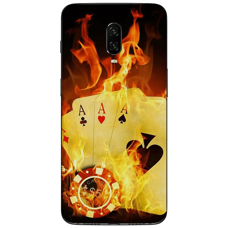 Mobile Cell Phone Case TPU for OnePlus 5 5T 6 6T 7 7T Pro Cover Cute Poker Game Pair Kings Art Poster | Мобильные телефоны и