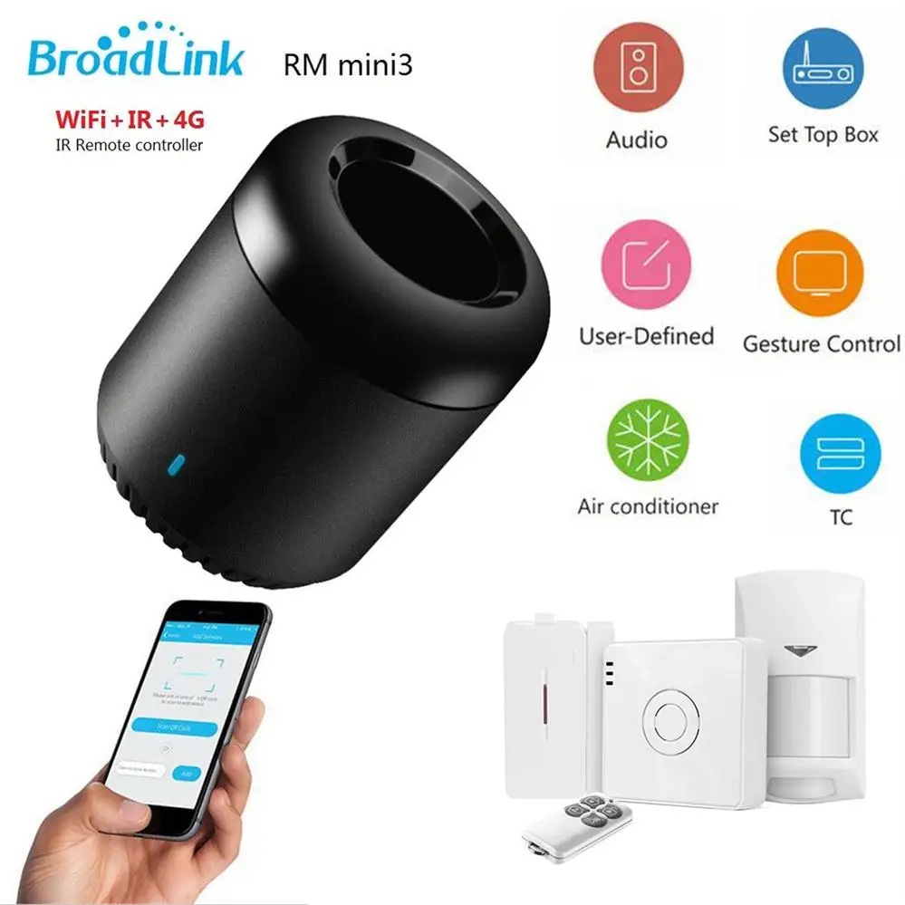 Broadlink rm mini3 IR+ 4G+ WiFi Пульт дистанционного голосового управления совместимый с Alexa Google Home RM4C мини Bestcon 4G WiFi IR Fastcon контрольный Лер