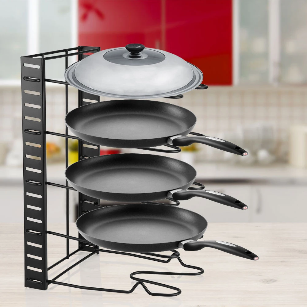 

Multi Tiers Pot Lid Storage Rack Frying Pan Cover Organizer Kitchen Cookware Stand Holder dish drying rack Kitchen Accessories