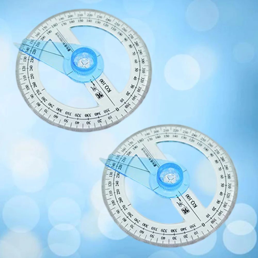 

2Pcs 360-degree Circle Protractor For Primary School Students Transparent Full Circle Goniasmometer Rotating Protractors