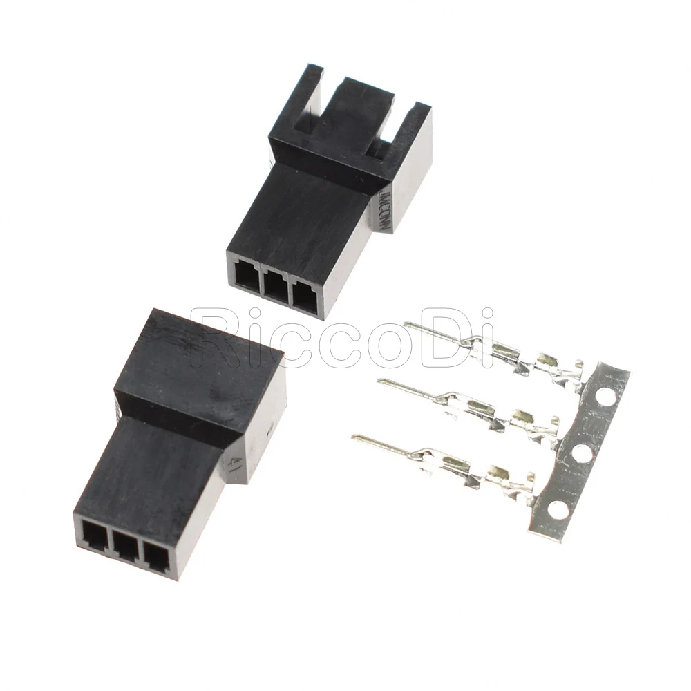 Продажа с завода черный белый 3 контактный Штекерный разъем вентилятора провод к