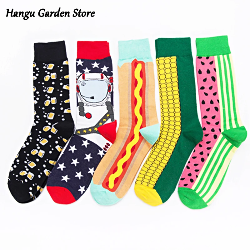 

Quality Mens Socks Combed Cotton Colorful Happy Funny Sock Autumn Winter Warm Casual Long Men Streets Hip Hop Compression Sock