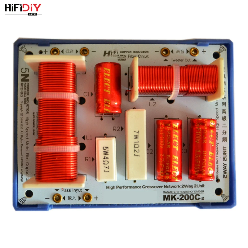 

HIFIDIY LIVE MK-200C 2 Way 2 speaker tweeter + bass Unit HiFi home Speakers audio Frequency Divider Crossover Filters