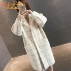 Женский вязаный свитер средней длины, Свободный кардиган из искусственной норки и бархата, Осень-зима 2021