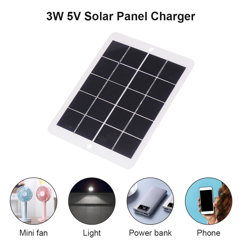3W 5V USB Solar Panel for Mobile Phone Charger Generator Power Bank Outdoor iPad Field Charging Tools | Электроника