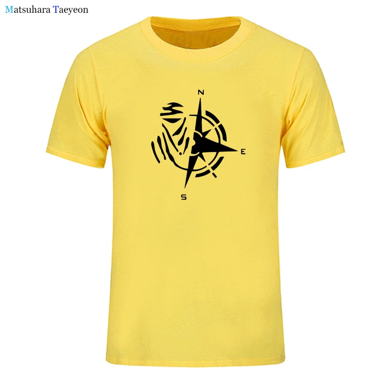 

Casual Summer Cotton T Shirt for Men Personality Fashion Compass Graphic T-shirt Top New Short Sleeve Oversized T Shirt