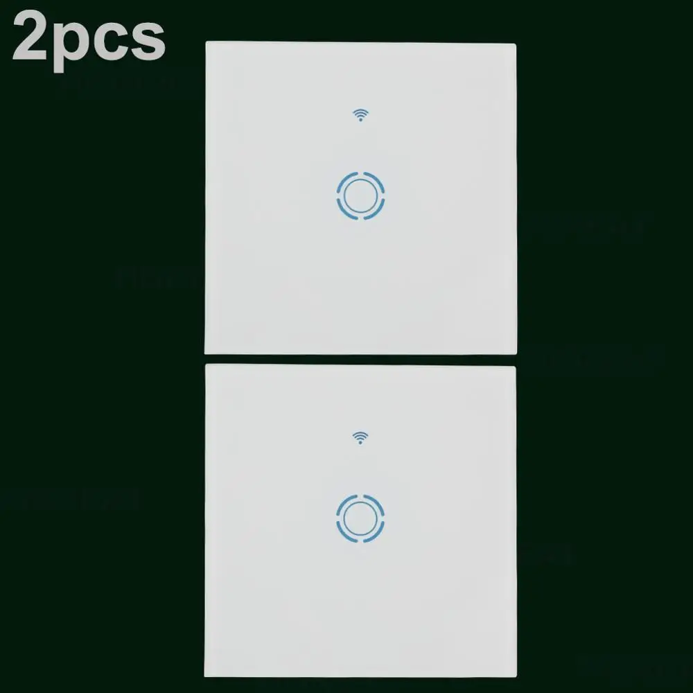 2PCS EU 1 gang Умный светильник, сенсорный выключатель, ЕС, Великобритания, Wi-Fi разъем, беспроводная настенная розетка, пульт дистанционного управления, приложение Tuya Alexa Google Home Assistant IFTTT - Цвет: 2PCS EU 1 gang