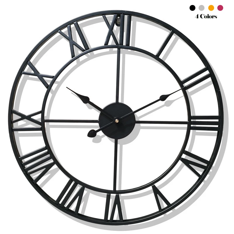 40 см скандинавские металлические римские цифры настенные часы в стиле ретро