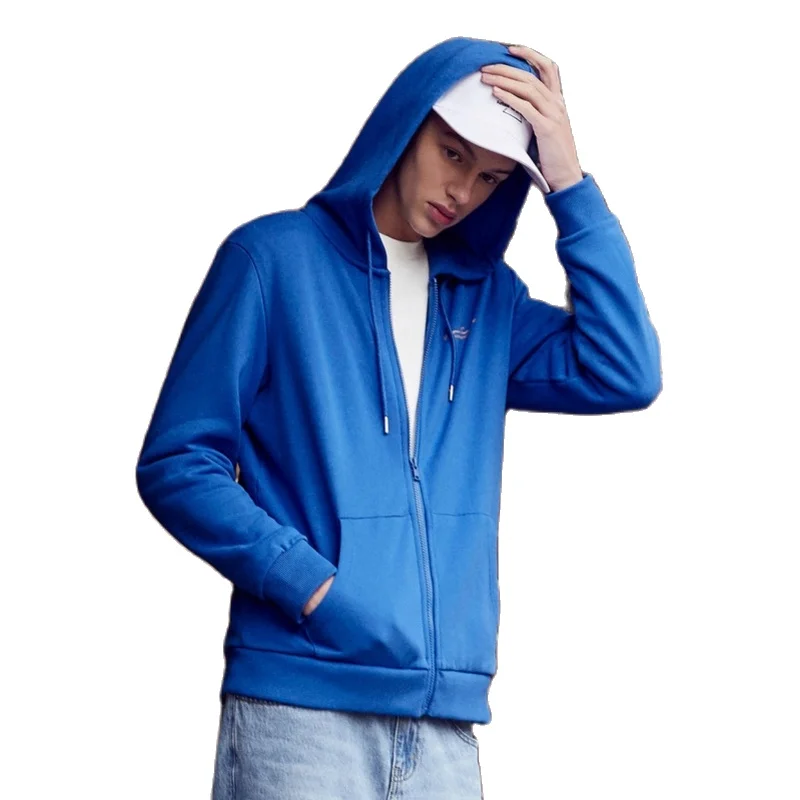 Куртка SEMIR мужская с капюшоном 100% хлопок на молнии вышивкой и карманом|Мужские