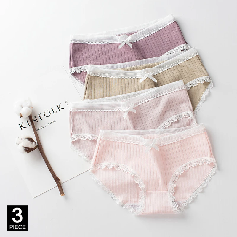 Хлопковые трусы сексуальные кружевные Для женщин нижнее бельё для девочек