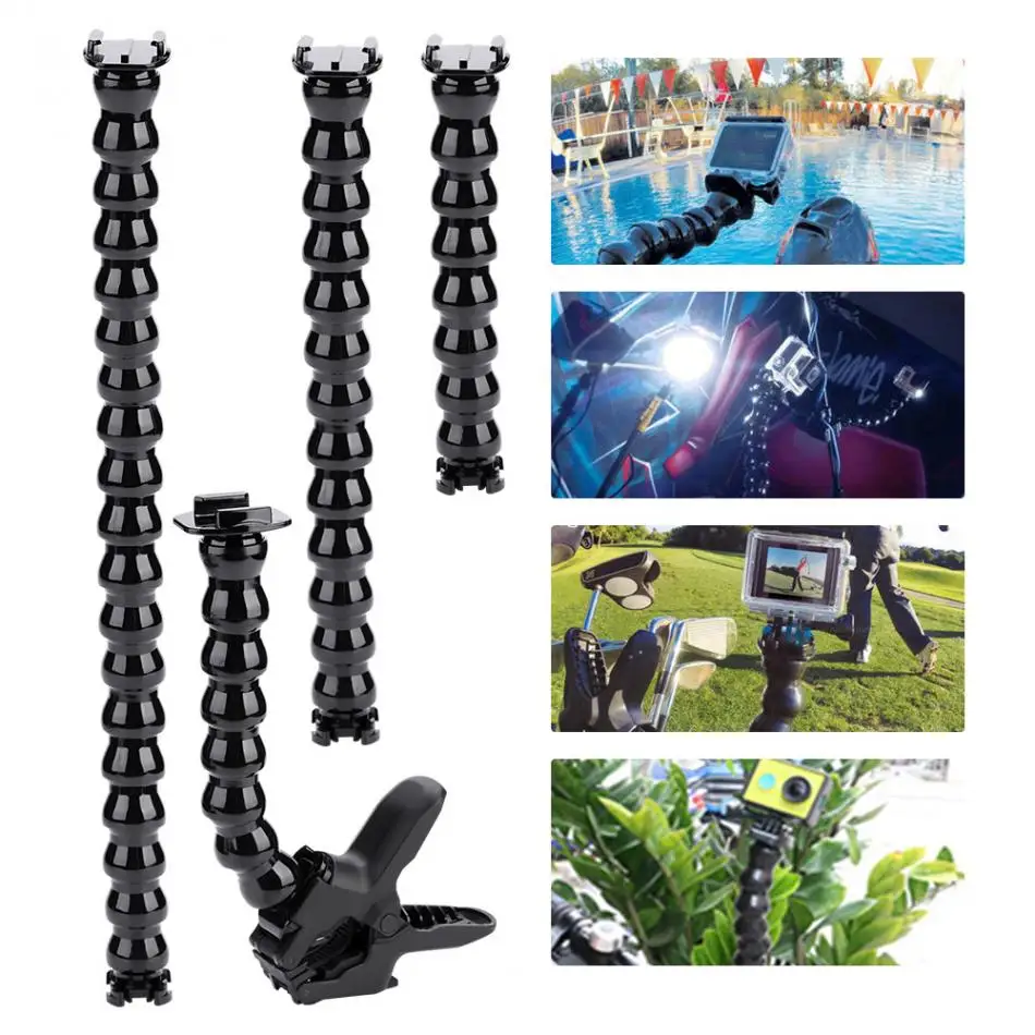 Multi-function Action Camera Flexible Clamp Arm Bracket Holder Mount Adapter for GoPro Hero 8/7/6/5/4/3/2/1 Action camera