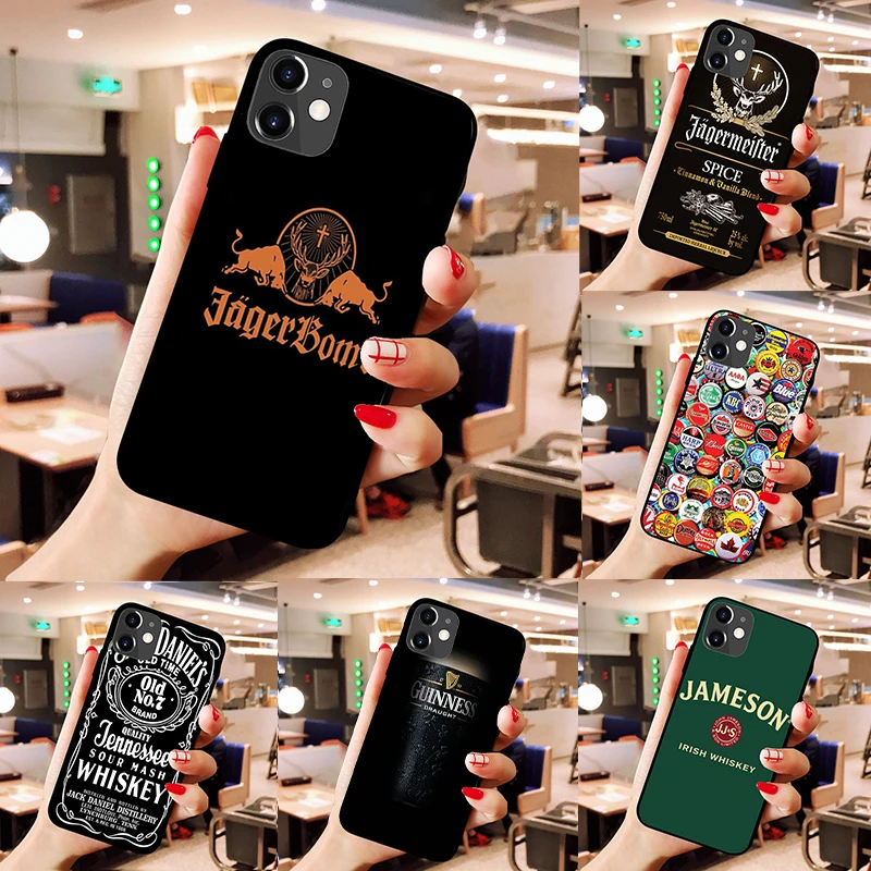 

Phone case For iphone 5 5S SE 5C 6 6S 7 8 plus X XS XR 11 12 mini Pro Max black prime trend Luxury brand Design Jagermeister
